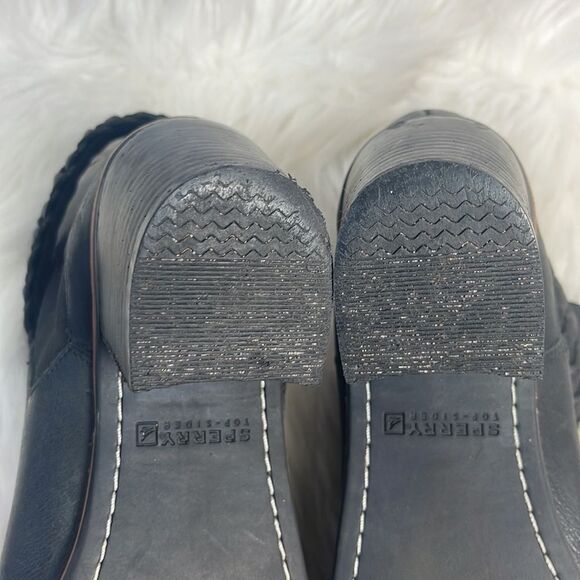 Sperry Black Leather Liberty Chelsea Braid Trim Booties Sz 8.5 - Picture 8 of 8